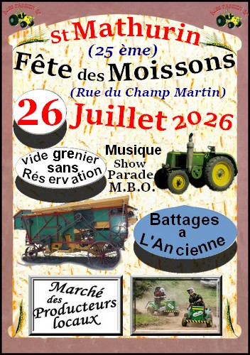 affiche de la Fête des Moissons 2026 à Saint Mathurin